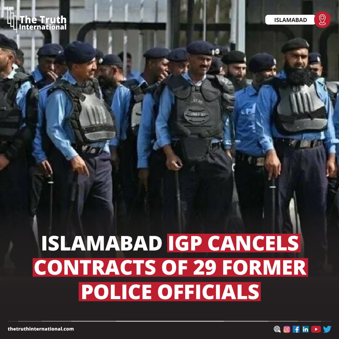 ttimagazine's tweet photo. Islamabad IGP Cancels Contracts of 29 Former Police Officials
CLICK HERE: https://t.co/AcYCRDaYFp
#Islamabad #IGP #Cancels #Contracts #29FormerPolice #Officials #TTI https://t.co/i8XBeF7xTc