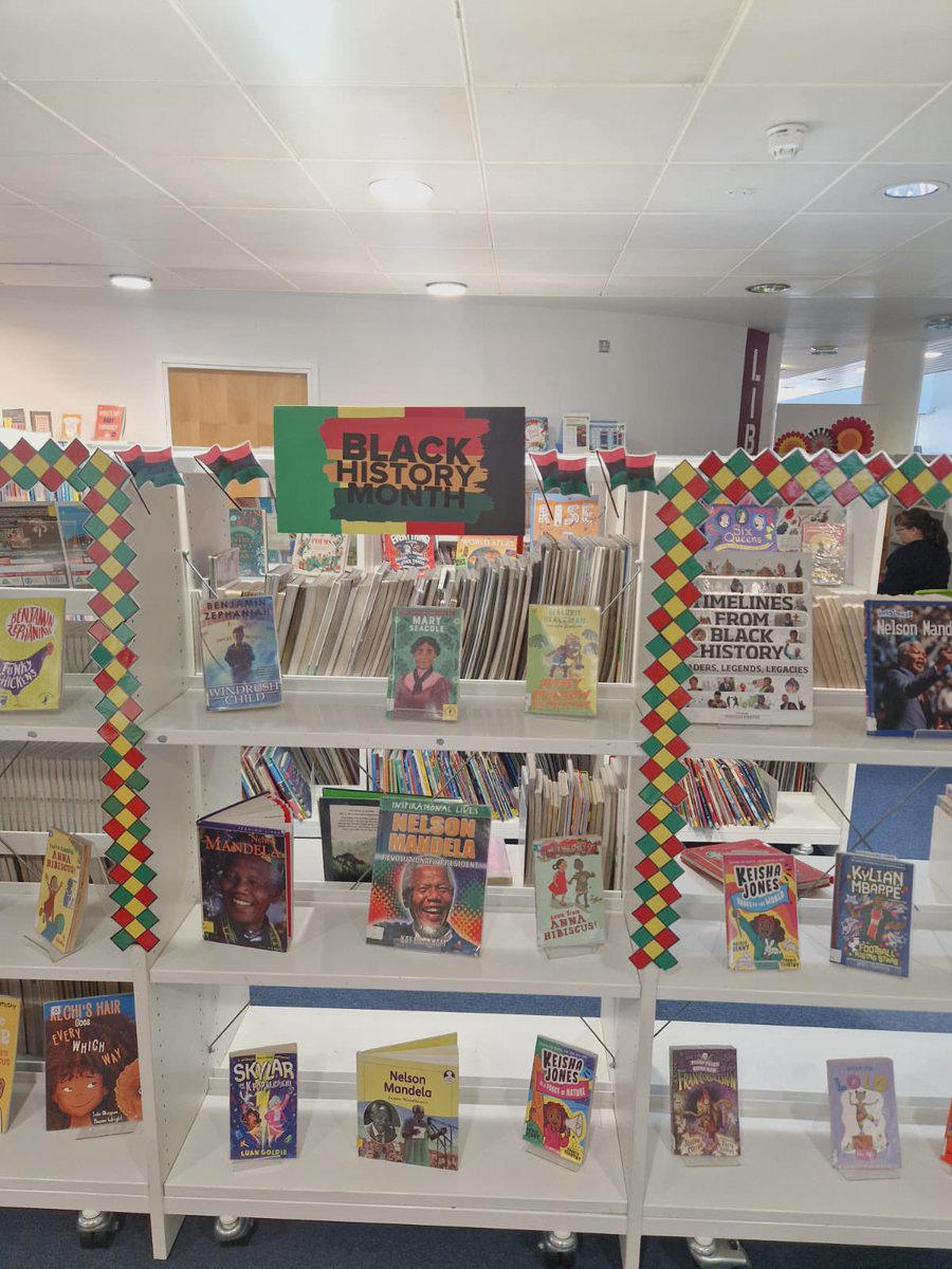 ElthamLibrary's tweet photo. October is #BlackHistoryMonth, here at #ElthamLibrary we are celebrating the achievements, rich culture and heritage of the black diaspora with a new display in the adult library. There are books across a variety of genres to be perused and borrowed! 📚 #LoveYourLibrary https://t.co/R9mBh1SNme