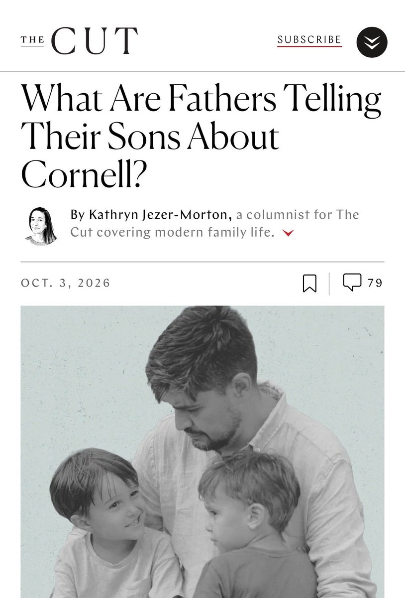 MattWalshBlog's tweet photo. I have four sons. The answer is nothing. I am telling them absolutely nothing about Cornell. https://t.co/yZPGwPZZam