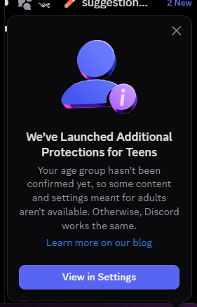 Ekk_oo's tweet photo. @discord We can't be for real, I'm already put on adult and yall decided to like, nah we changing your age group, are we for real?

#discord #agegroup #ageverification https://t.co/EbLEnXrcKn
