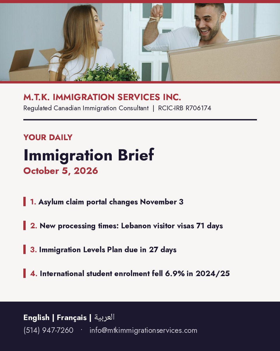 MTK_Immigration's tweet photo. IRCC changes how asylum claims are submitted in the IRCC Portal on November 3. Claims started but not submitted by 11:59 p.m. ET on November 2 must answer new questions. Finish and submit yours now. #CanadaImmigration #AsylumClaim https://t.co/KaSoPOs2cg