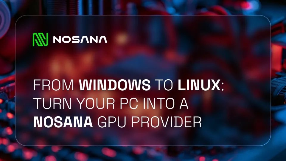 nosana_ai's tweet photo. Your RTX 4090 or 5090 can host on Nosana without giving up Windows 🤝

Dual boot Ubuntu next to it, switch back whenever you need Windows, and earn $NOS from AI workloads the rest of the time.

Full setup guide, start to finish 👇https://t.co/ZAMRDkY5mX https://t.co/syNbhzXfzB