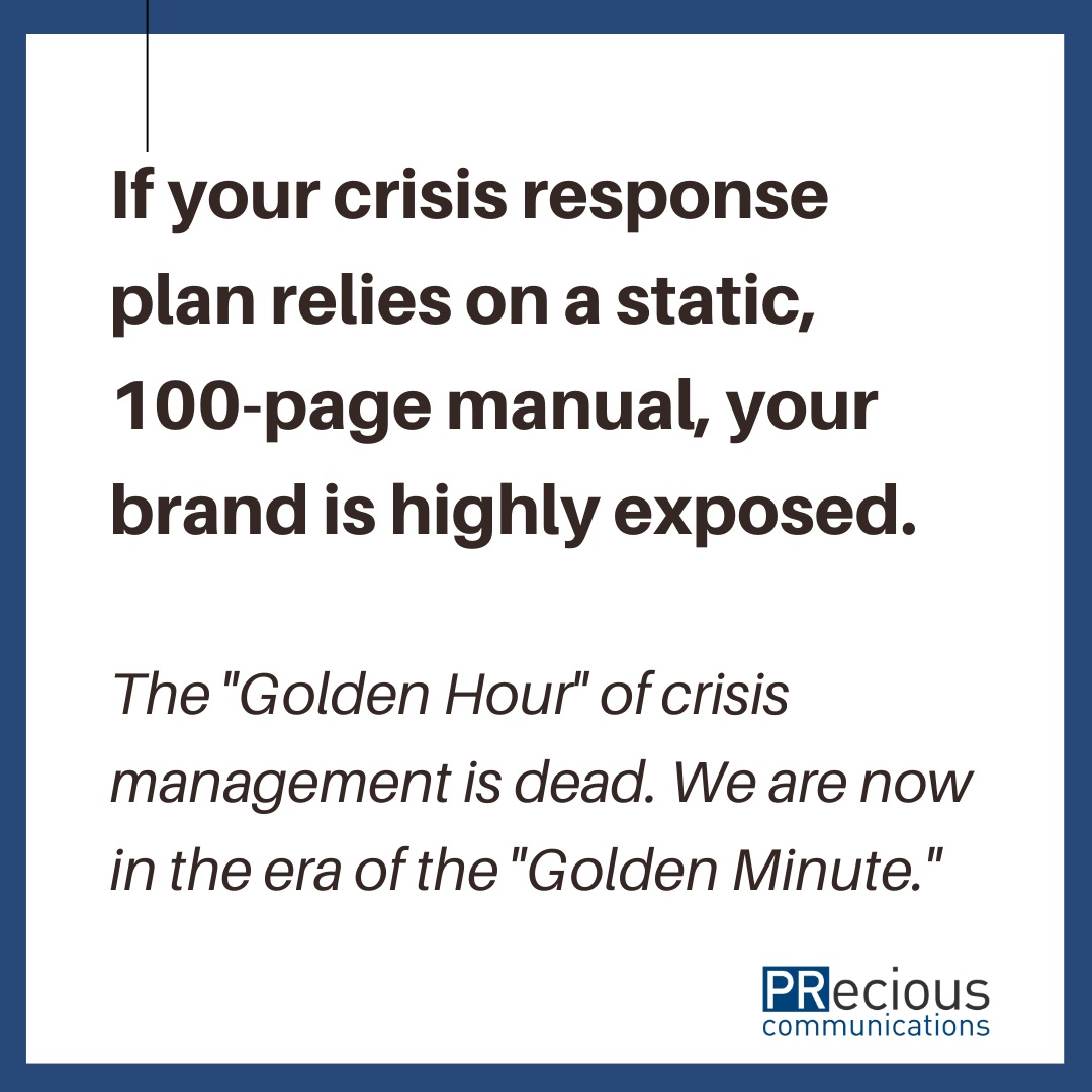 CafNatedHeart's tweet photo. The “Golden Hour” is over. In a crisis, brands have a Golden Minute. Static manuals and slow approvals create an information vacuum filled by speculation. Build agile, human-first protocols that enable fast, transparent action when trust is on the https://t.co/T35K3Mx7Mc