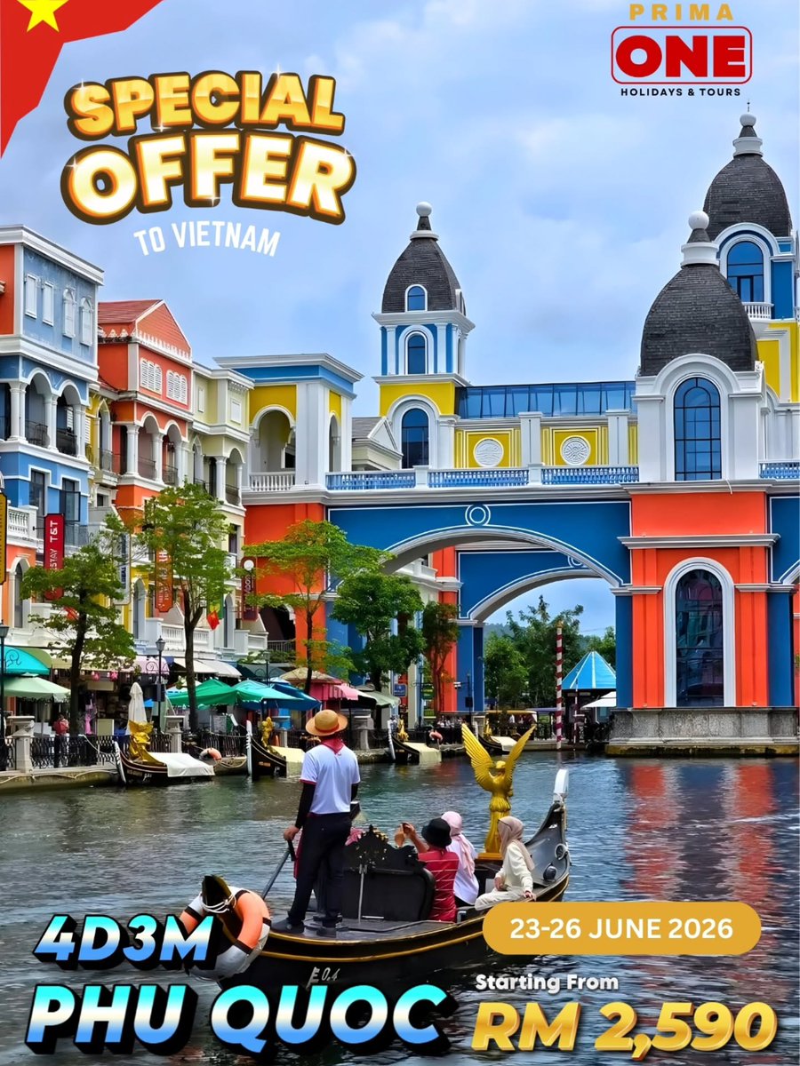 pinkpurple94's tweet photo. 4 hari di Phu Quoc, Vietnam cuma RM2, 590! Termasuk tiket flight pulang-pergi, hotel 3 bintang, makan 3 kali sehari, VinWonders, Safari, kereta kabel merentasi laut dan Grand World. Jom travel simple, lihat lebih banyak! https://t.co/jTAEsbhwZM