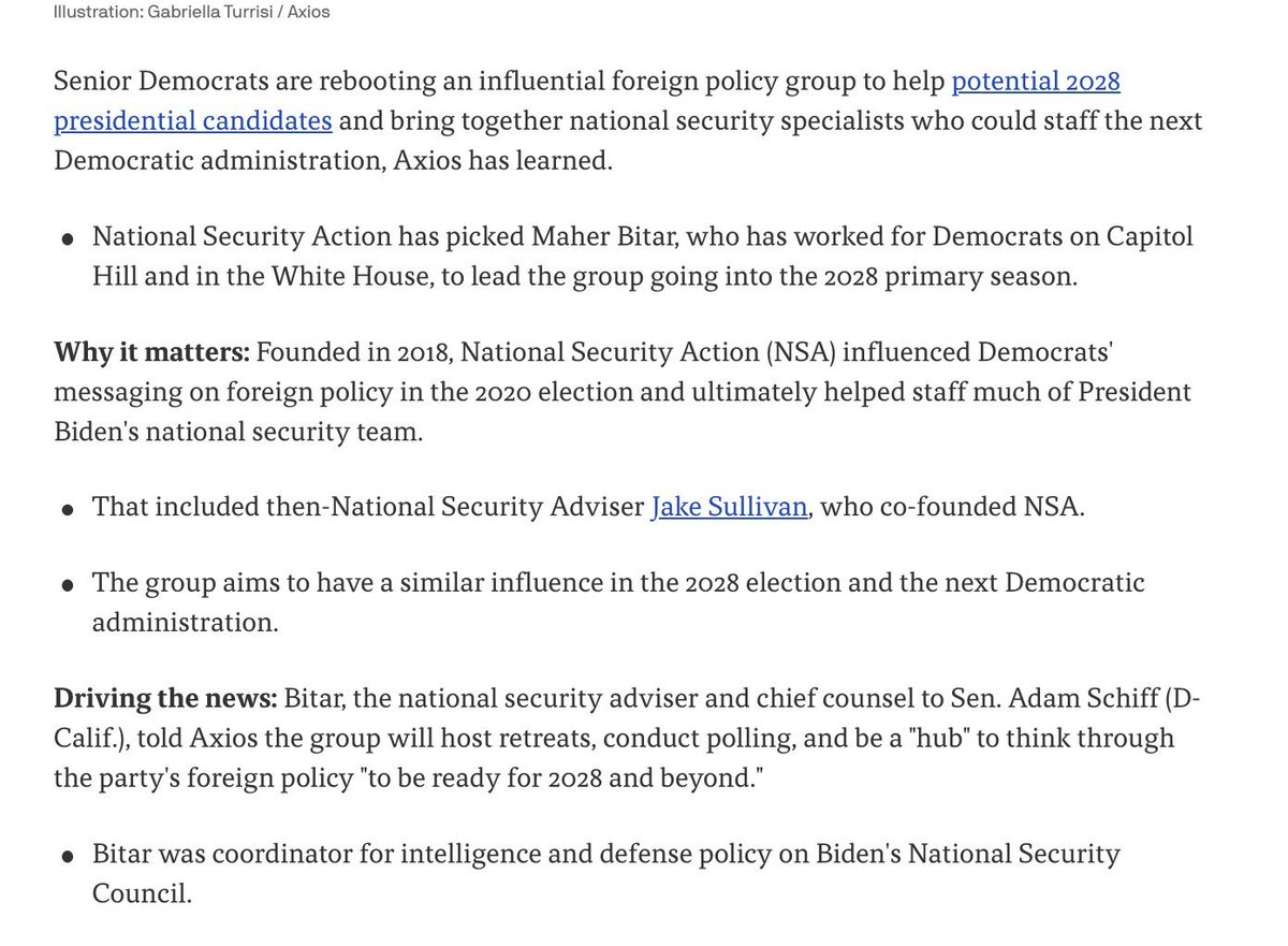 DataRepublican's tweet photo. As important as this story is, that Maher Bitar is collaborating with AI leaders is scary. Bitar is more or less in charge of staffing key national security and foreign affairs positions if a Democratic President is elected in 2028. https://t.co/qnCSjSTJLb