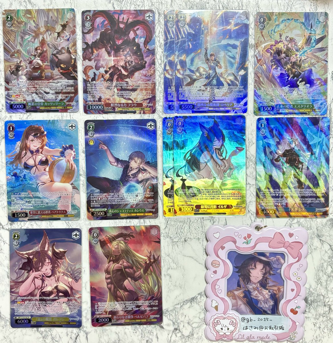 gb_2015_'s tweet photo. 【交換/譲渡】グラブル　グランブルーファンタジー　ヴァイスシュバルツ　BP

譲￤画像参照

求￤異種ランスロット、ラモラック又はオンラインサイト参照価格※＋送料
＞同種ランスロット、ラモラック

※ドラゴンスター金額参照いたします。
譲渡はRR（R）、UC（C）のキャラ毎纏めての方優先 https://t.co/zjNGn4fzuT