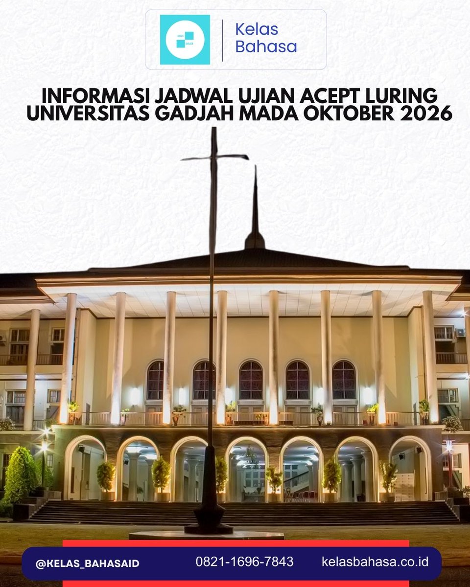pesanbuku17's tweet photo. Jadwal ujian AcEPT UGM Luring Oktober 2026
info paket soal dan TO PAPs dan AcEPT UGM :
https://t.co/qBVYUCJkJ6
#kelasbahasa #papsugm #ugm #aceptugm #ppdsugm https://t.co/xIHnLu62oJ