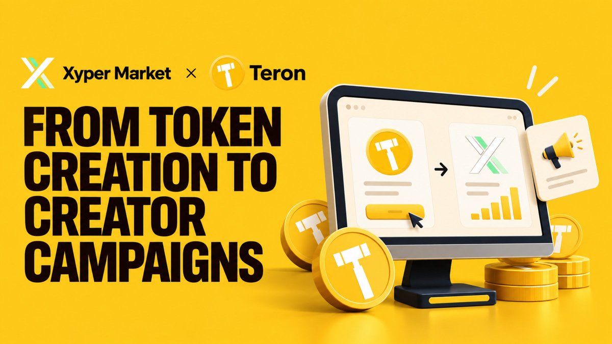xypermarket's tweet photo. 🚀 From token creation to creator campaigns.

Xyper Market × @teronapp is live 🤝

Create your token on #Teron, then launch a campaign on Xyper Market using your token to reward creators for promoting your project.

Your token. 
Your campaign. 
Your community.
🪙 https://t.co/D2V67cwChH