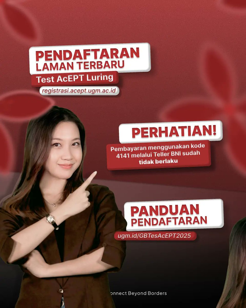 pesanbuku17's tweet photo. Jadwal ujian AcEPT UGM Luring Oktober 2026
info paket soal dan TO PAPs dan AcEPT UGM :
https://t.co/qBVYUCJkJ6
#kelasbahasa #papsugm #ugm #aceptugm #ppdsugm https://t.co/VHouJN7HK7