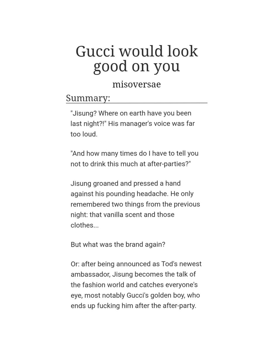 misoversae's tweet photo. gucci would look good on you update 

⋆.𐙚 mnsvng 🐿🐇
⋆.𐙚 rated E
⋆.𐙚 model mnho x model jsng
⋆.𐙚 enemies with benefits
⋆.𐙚 secret relationship
⋆.𐙚 link &amp; tags below https://t.co/G6axQVPpfI