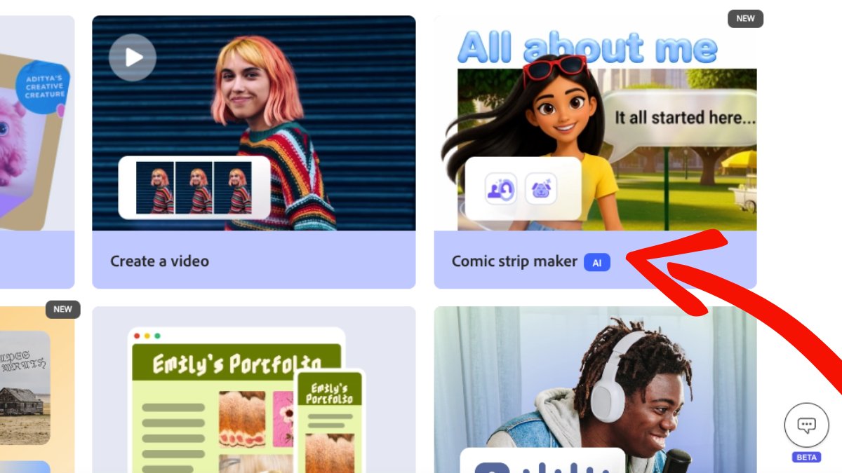 annkozma723's tweet photo. Have you tried the Comic strip maker inside @AdobeExpress for Education? Endless possibilities!

Launch the feature, enter your prompt, determine your characters (pro-tip: take your selfie to personalize!) and customize the scenes! Make it uniquely yours! ♥️

#AdobeEduCreative https://t.co/PC3fiiJWQ4