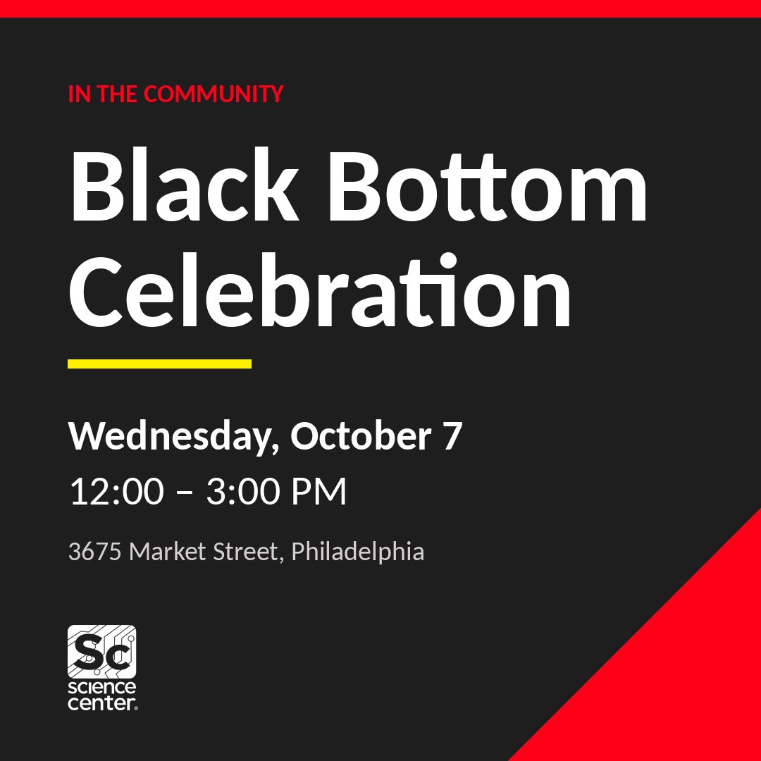 UCScienceCenter's tweet photo. On Wednesday, Oct. 7, join us in celebrating Black Bottom and the people who have worked to preserve its history and legacy.

All are welcome!

More info: https://t.co/dYFgAzbAlw https://t.co/WL15ONVqFc