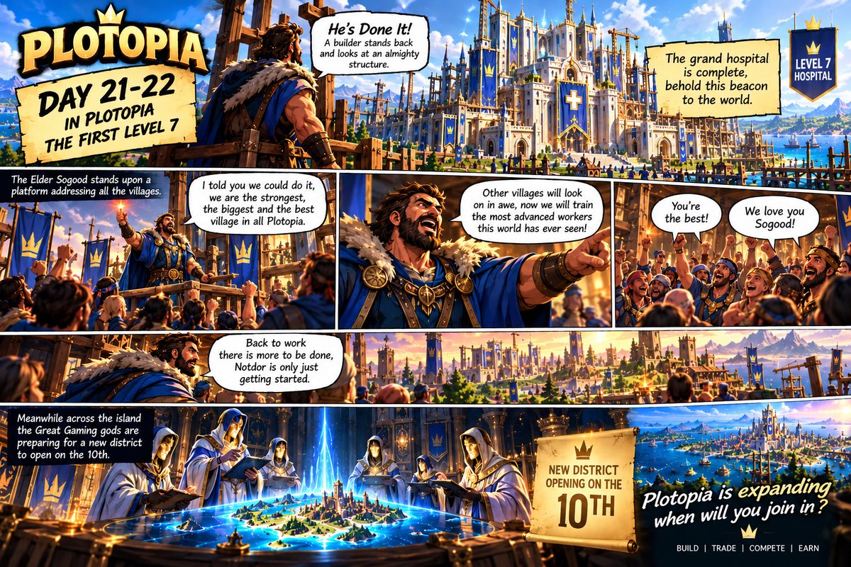 BevansCrypto's tweet photo. - A new district coming Saturday 10th 
- The first level 7 built 
- Build, Trade &amp; Earn 

@PlotopiaBuild https://t.co/IzouHJxTaI