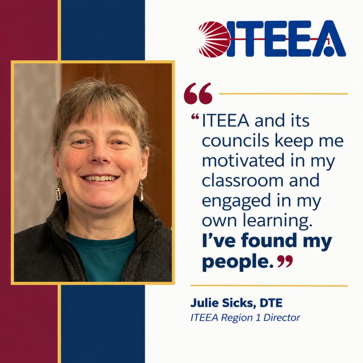 iteea's tweet photo. Who keeps you inspired? As the only elementary or middle school STEM teacher in her district, Julie Sicks wanted to connect with others in her profession. Through ITEEA &amp; its councils, she found a community that enriches her career &amp; classroom. https://t.co/cFv5vx20Z9 https://t.co/3YWYunCfzM