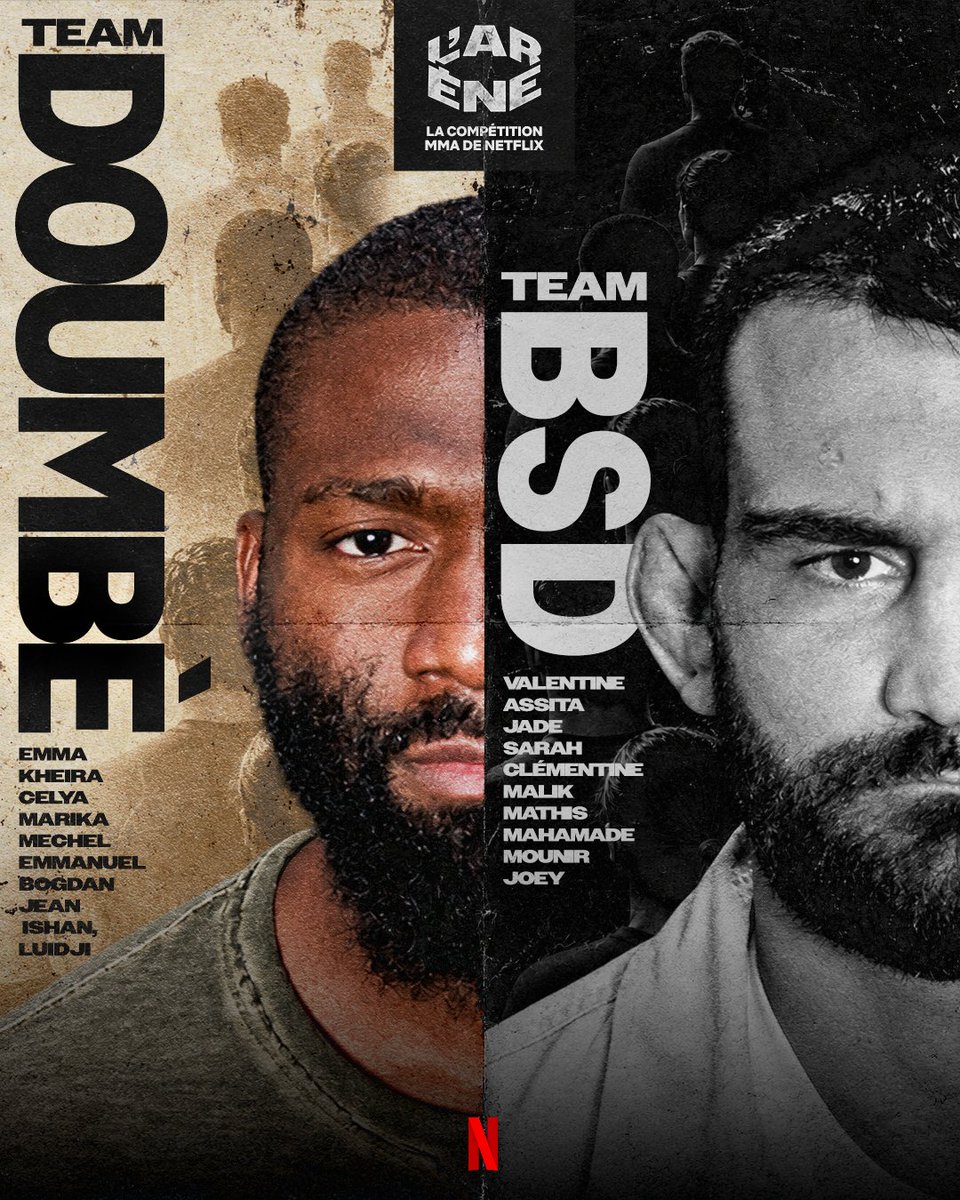 NetflixFR's tweet photo. Team Sable 🆚 Team All Black.

Les cinq premiers épisodes de L'ARÈNE, c'est dispo. Les 4 prochains, demain. https://t.co/nZEnnLNlnb