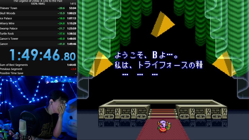 CocoConfession's tweet photo. I finally got my sub 1:50. 
After 7 years of speedrunning.

A Link to the Past 100% No Major Glitches
1:49:46

🤘🏽 https://t.co/BesCtsV6XV