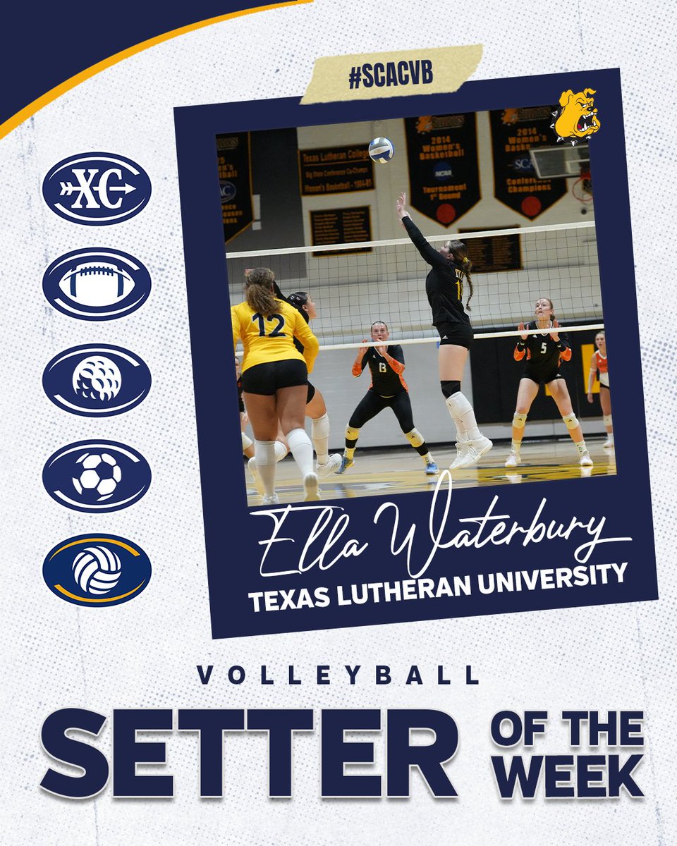 SCAC_Sports's tweet photo. Week 5️⃣ #SCACVB Athletes of the Week

Ella Waterbury of Texas Lutheran earns SCAC Volleyball Setter of the Week!

📰 | https://t.co/hvHDEiIRhZ https://t.co/aln3qhBjcj