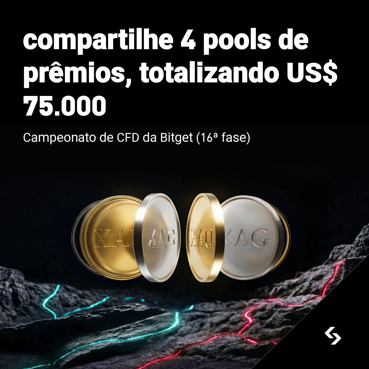 bitget_pt's tweet photo. 🚀 Um dos maiores eventos de CFD da Bitget chegou!

São diferentes formas de participar e conquistar recompensas:

🎁 Mystery Blind Box — complete tarefas de trading e ganhe chances de sorteio
👥 Bônus por indicação — convide novos usuários e ganhem recompensas juntos
📅 Check-in diário — acumule pontos de acordo com seu volume de trading
👑 Ranking do campeonato — dispute uma premiação total de US$ 47.400, com US$ 4.000 para o 1º lugar
🔥 Complete as missões, acumule pontos e suba no ranking!

👉 Confira todos os detalhes:
https://t.co/eoVpbgbNSf