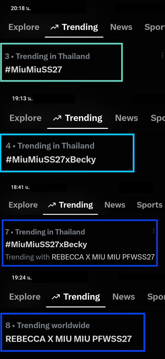 MaeNongB_TH's tweet photo. X Results (as 05 Oct 2026)

#MiuMiuPFWxBecky
#beckysangels #BeckyArmstrong
#MiuMiuSS27 #MiuMiu #ParisFashionWeek
@MIUMIUOfficial @AngelssBecky 

🔥trending on 26 regions 
🇹🇭🇸🇬🇫🇷🇵🇦🇵🇭🇩🇿🇮🇩🇩🇴🇪🇨🇵🇪🇨🇴🇲🇽🇧🇷🇨🇱🇦🇷🇲🇾🇻🇳🇻🇪🇮🇹🇪🇸🇭🇰🇭🇳🇲🇰🇲🇼🇬🇹TW

#MiuMiuSS27
🇹🇭 #3 Thailand trending
🔥1.2M posts
🔥ENGAGEMENT: 1.4M
🔥POTENTIAL REACH: 314.6M

#MiuMiuSS27xBecky 
🇹🇭 #4 Thailand trending
✅ 500.9K posts
🔥 ENGAGEMENT: 1.4M
✅ POTENTIAL REACH: 111.3M

REBECCA X MIU MIU PFWSS27
🌎 #8 worldwide trending
🇹🇭 #7 Thailand trending
✅ 485.5K posts
🔥 ENGAGEMENT: 1.3M
✅ POTENTIAL REACH: 105.6M 

🫶🏻angels

Cr. Lumen by Talkwalker, @TrendForFB