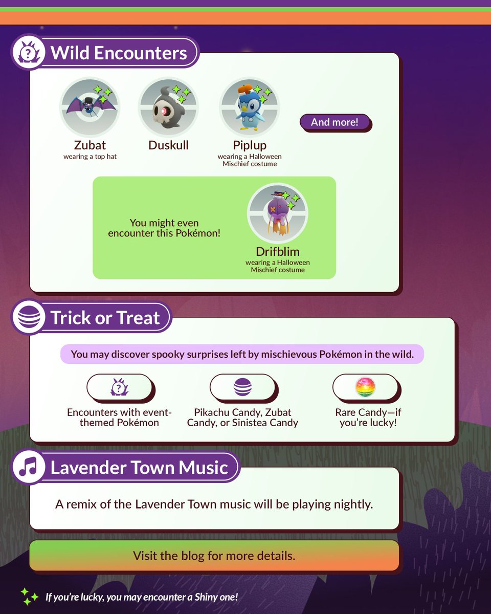 PokemonGoAppIN's tweet photo. Trick or treat, Trainers! 🎃👻

New costumed Pokémon make their debuts during Halloween 2026 Part I in #PokemonGO! 

October 27 at 10:00 a.m. to November 1 at 10:00 a.m. IST.

https://t.co/qI6M1JwH0p https://t.co/LQL4ap0wQu