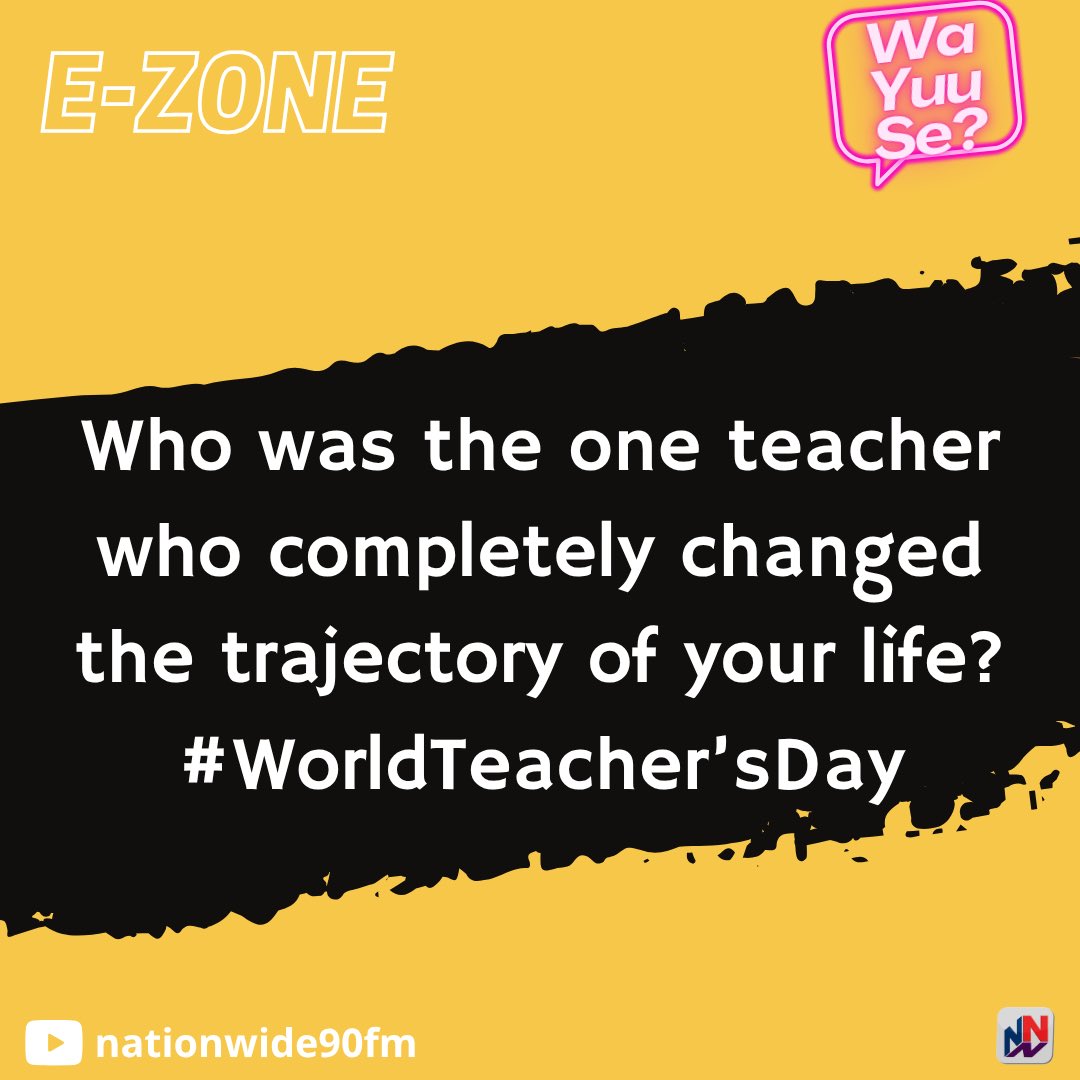 NationwideRadio's tweet photo. The E-Zone asks, “Who was the one teacher who completely changed the trajectory of your life?”

Let us know your thoughts by commenting below. Your views will be aired during the show today, 3PM-5PM.   #nnnezone https://t.co/clgglzyGRc