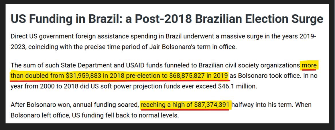 lex_trej's tweet photo. @MLopezSanMartin @politicomx Es gracioso que lo diga, porque la “derecha internacional” de hecho si influyó a través del USAID para llevarla al poder a ella y a todo el foro de São Paulo, pero ahí no le molestó mucho la injerencia de USA 🤨🤨🤨 https://t.co/jT5yOtWpz2