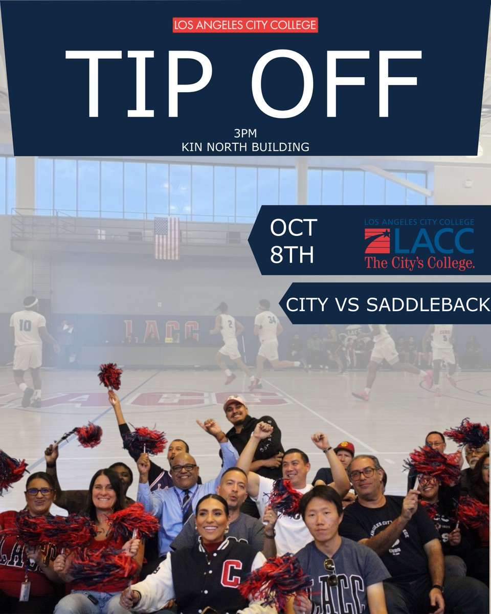LACityCollege's tweet photo. Ready for Basketball Season? The LACC Cubs play this  Thursday at 3pm against Saddleback College and College of the Canyons. Free event with free parking, come on down and catch some College basketball at City College. https://t.co/SkPrrn6Ako