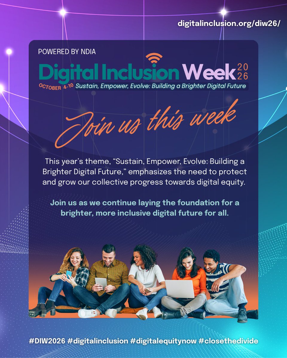 ConnectedIowa's tweet photo. It’s #DigitalInclusionWeek!

We're celebrating #ConnectedNation’s record-breaking 25 Hours. One Connected World. by highlighting 5 segments a day!

HOUR 1: Intro to the Internet➡️ https://t.co/wSM1uNJFNO
HOUR 2: Tech Basics for Beginners &amp; Late Adopters➡️ https://t.co/xESN6pSs5G https://t.co/3bjPO095tq
