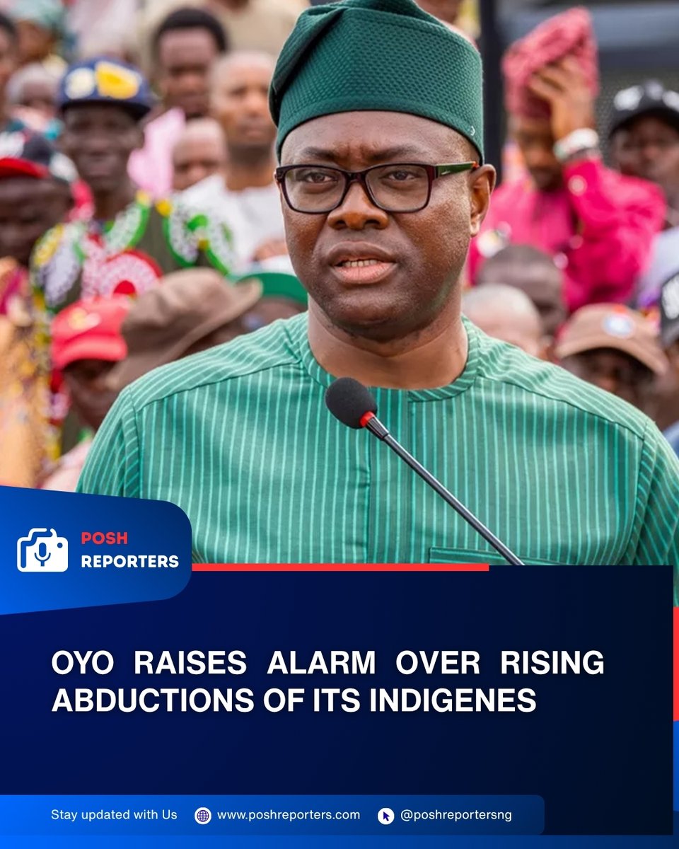 poshreportersng's tweet photo. The Oyo State Government has raised concerns over fresh abductions involving indigenes of the state and questioned whether the incidents could be part of a coordinated pattern.
https://t.co/xuF2qSQK1B
#PoshReporters #Oyo #Security https://t.co/kzIXuhkOPX
