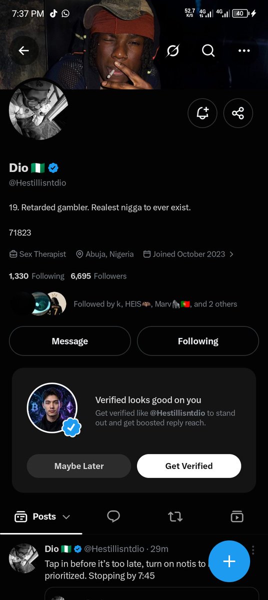 kayboss100's tweet photo. @Hestillisntdio I don follow you boss
Id : kayboss100 https://t.co/MFXgW3IZbF