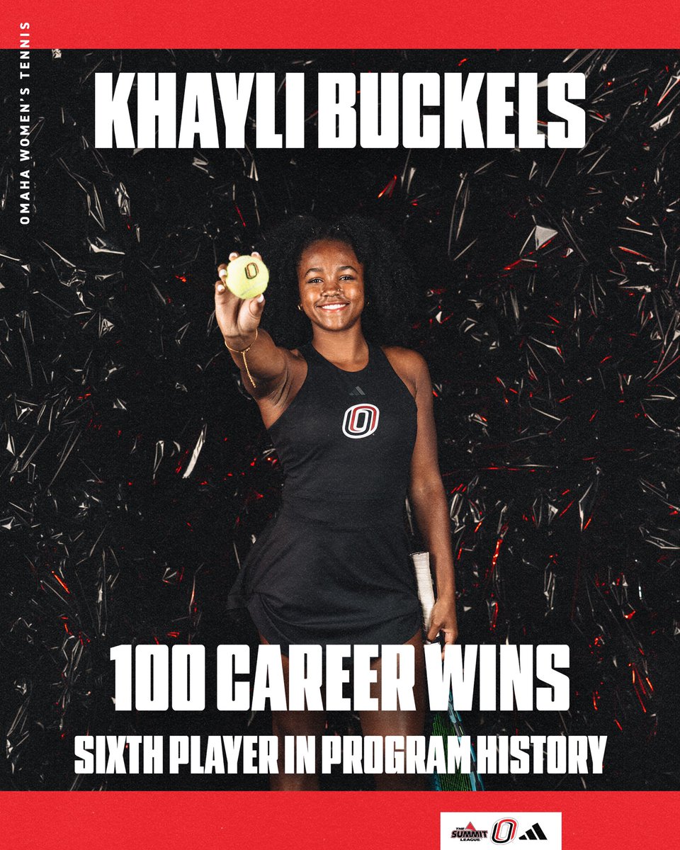 OmahaWTEN's tweet photo. 100 wins and counting! 🎾

Congratulations to Khayli for becoming the sixth player in program history to record 100 career wins!

#ForThe402 https://t.co/Aeq0MMyJOa