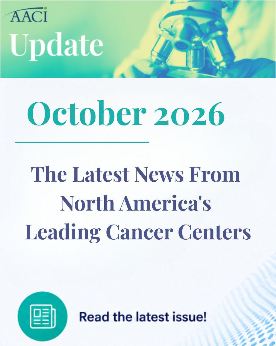 AACI_Cancer's tweet photo. #ICYMI: Catch up on the latest news from AACI and our member cancer centers in the October #AACIUpdate.
Read the latest issue: https://t.co/gEccCCD9Ma https://t.co/aNWPvqY09M