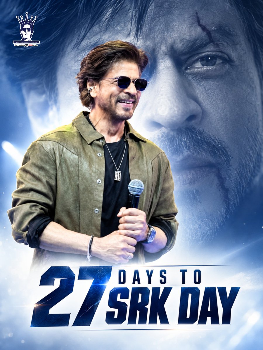 teamsrknzb555's tweet photo. 👑 27 DAYS TO SRK DAY! ❤️✨
The countdown is ON! 🔥
27 days until we celebrate the magic, charisma and legacy of Shah Rukh Khan like never before. 🖤👑
The King’s Day is coming!
@iamsrk @teamsrkfc
#27DaysToSRKDay #ShahRukhKhan #SRKDay #TeamShahRukhKhan #King https://t.co/WCJpCo2H0h