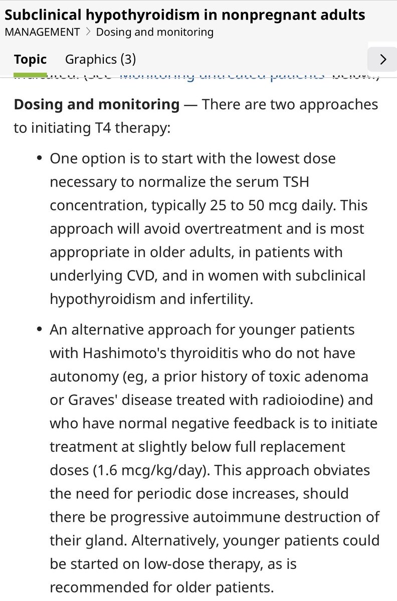 md1talk's tweet photo. الحالات اللي ما نعطيها Full dose levothyroxine:

- امراض الشرايين وفشل القلب
- الكبار في السن 
- الحالة الثالثة: subclinical 

بالعادة نبدأ ٢٥-٥٠ ونعيد التقييم
Start low &amp; go slow https://t.co/Y3ayLjRvqm