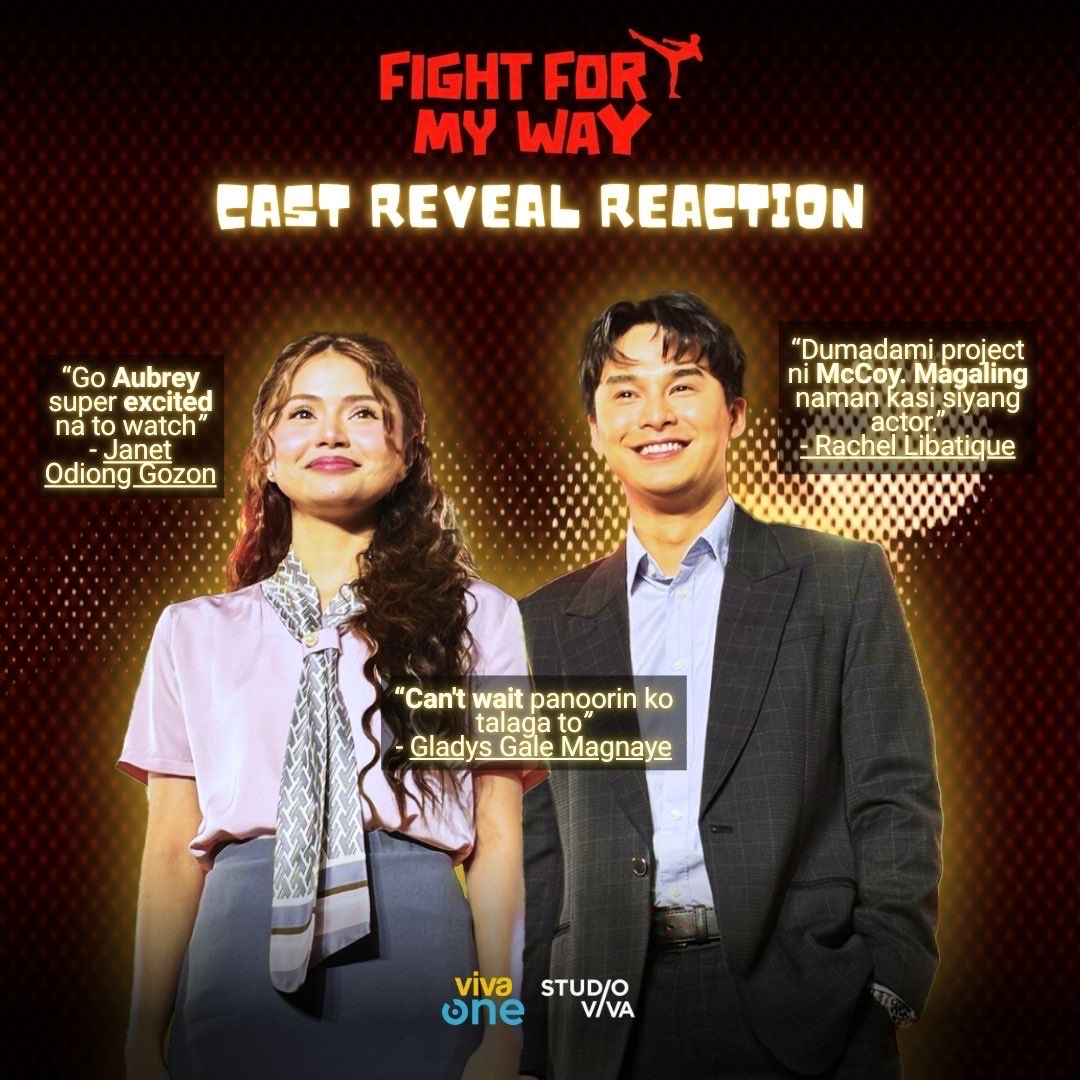 StudioVivaPH's tweet photo. Super excited na for Aubrey and McCoy! β¨
FIGHT FOR MY WAY. This November 20, only on Viva One.
#FightForMyWay
#FightForMyWayPH
#VivaOne https://t.co/xGhNzuV2Yg