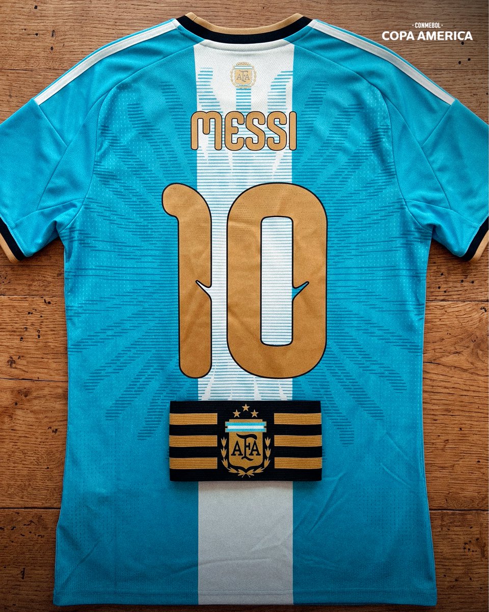 CopaAmerica's tweet photo. La camiseta que llevará el 10 en su despedida 🇦🇷👔 https://t.co/Q2zV4IXD6r