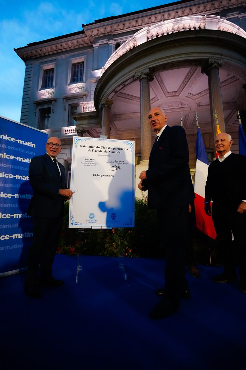 eciotti's tweet photo. 122 ans après sa création, l'Acadèmia Nissarda franchit une nouvelle étape avec l'installation de son Club des Partenaires, ce soir à la Villa Masséna.

L'OGC Nice et Nice-Matin y ont signé leur convention. Merci à Jean-Paul David, Président de l'Acadèmia et Maire de Guillaumes, qui porte ce renouveau.

Défendre notre histoire et nos racines n'a rien de folklorique. C'est le ciment de notre cohésion. Maintenant et toujours.