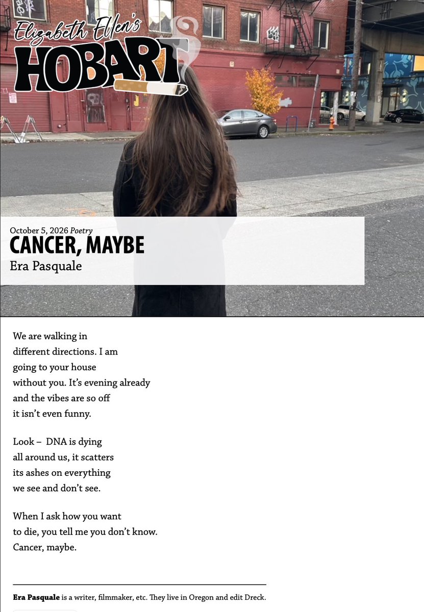 whimpermanence's tweet photo. here is my new poem “cancer, maybe”
thank you JL and hobart https://t.co/F0Xgr2ix4L