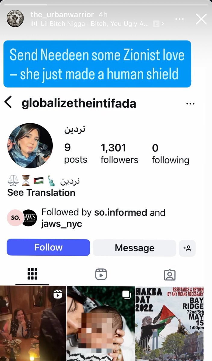 NerdeenKiswani's tweet photo. This is @18urbanwarrior, a Zionist who has harassed me for years, including by following and filming me. After I gave birth, he launched a harassment campaign targeting me and my newborn baby, even calling my son a “human shield.”

I’m suing him and his organization. Support our lawsuit and help us hold these violent extremists accountable: 

https://t.co/ekzIX0lFyW