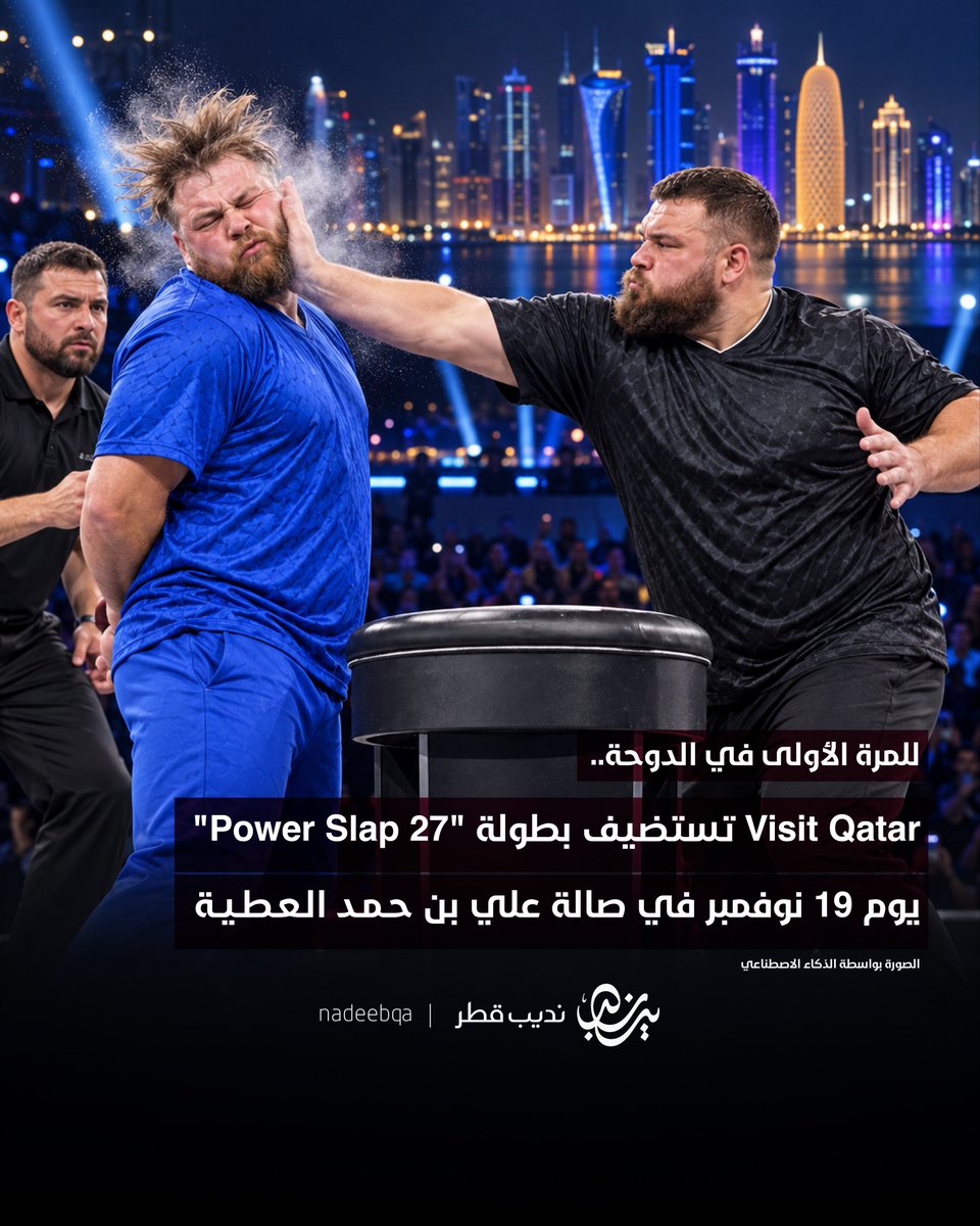 NadeebQa's tweet photo. للمرة الأولى في الدوحة.. 🇶🇦

Visit Qatar تستضيف بطولة "Power Slap 27" 🥊 في الدوحة يوم 19 نوفمبر في صالة علي بن حمد العطية بنزالين على لقبي الوزن المتوسط والوزن الخفيف ضمن أسبوع حافل بفعاليات الرياضات القتالية

#نديب_قطر | #قطر 🇶🇦 https://t.co/ASHPaXkmIv