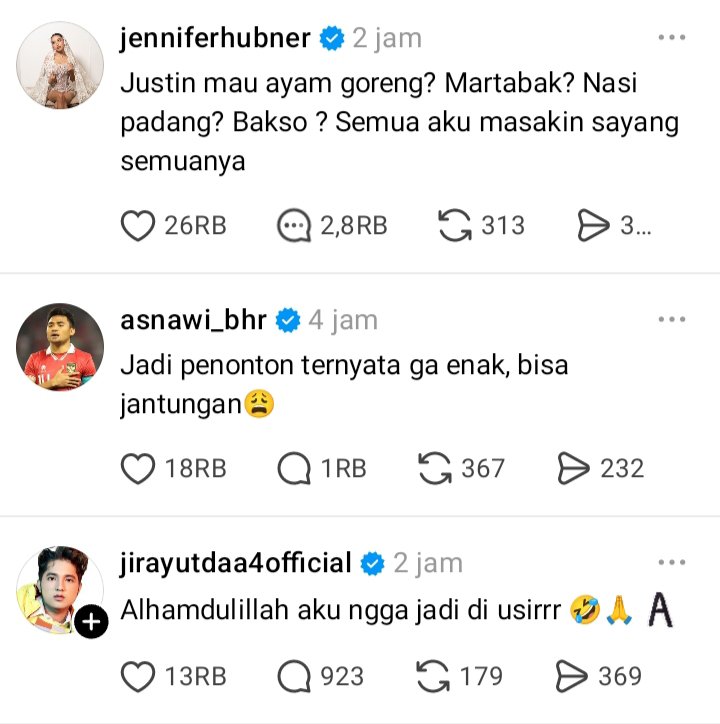 suncomeinrain's tweet photo. LUCU BANGET BISA BERDERET GINI POSTINGAN MEREKA DI AKUNKU😆

Jenifer, asnawi plus jirayut😆

jirayut lega gak jadi diusir wkwkwk😆🙏 https://t.co/VlebGq23Jw