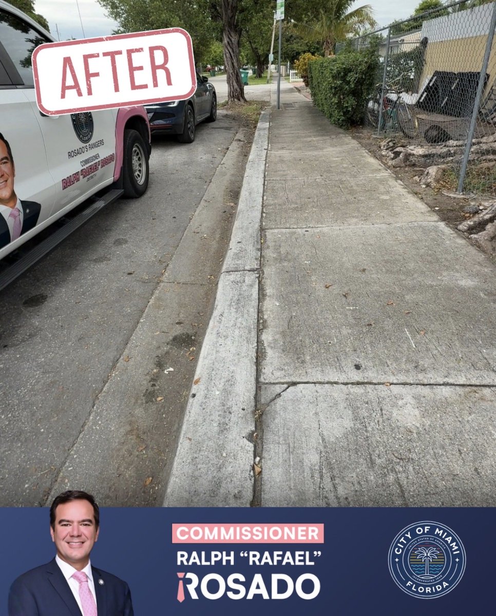 ralphrosado305's tweet photo. Keeping our sidewalks clean🧼
 
#MiamiMakeoverMonday   Email requests to D4@miami.gov or call (305) 250-5420   ...   Manteniendo nuestras aceras limpias🧼   #MiamiMakeoverMonday   Envía tus solicitudes de mejoras a D4@miami.gov o llama al (305) 250-5420 https://t.co/bGGJA6rWxe