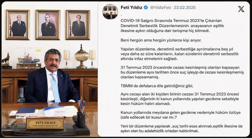 ArifeAgan's tweet photo. #AnayasalHakkımNerede 🔊

Bazı isimler söz konusu olduğunda 𝗠𝗔𝗦𝗨𝗠İ𝗬𝗘𝗧 𝗞𝗔𝗥İ𝗡𝗘𝗦İ, devam eden dosyalar söz konusu olduğunda 𝗬𝗔𝗥𝗚𝗜 𝗕𝗔Ğ𝗜𝗠𝗦𝗜𝗭𝗟𝗜Ğ𝗜, iş ciddiye binince de 𝗨̈𝗦𝗧Ü𝗡𝗟Ü𝗞 𝗔𝗡𝗔𝗬𝗔𝗦𝗔’𝗗𝗔𝗗𝗜𝗥 öyle mi? Peki aynı Anayasa; beraat kararlarına rağmen yıllarca yargılanan, dosyası devletin elinde 9–10 yıl bekleyen, bu sırada defalarca değiştirilen infaz kurallarının altında kalan, sonra da yalnızca suç başlığına bakılarak topyekûn bir kefeye konulan vatandaş için neden yok? 𝗔𝗡𝗔𝗬𝗔𝗦𝗔’𝗡𝗜𝗡 𝗞𝗢𝗥𝗨𝗗𝗨Ğ𝗨 İ𝗡𝗦𝗔𝗡𝗜 İ𝗦𝗠İ𝗡𝗘 𝗚Ö𝗥𝗘 𝗠İ, 𝗗𝗢𝗦𝗬𝗔𝗦𝗜𝗡𝗔 𝗚Ö𝗥𝗘 𝗠İ, 𝗦𝗨Ç 𝗡𝗘𝗩İ𝗡𝗘 𝗚Ö𝗥𝗘 𝗠İ 𝗦𝗘Çİ𝗬𝗢𝗥𝗨𝗭?

Biz Türkiye’ye uzaydan gelmedik. Aynı devletin vatandaşıyız, aynı Anayasa’ya tabiyiz. Devletin geciktirdiği yargılamanın bedelini evimizden, işimizden, eşimizden, çocuğumuzdan koparılarak ödüyorsak artık şu sorunun cevabını istiyoruz: 𝗕𝗔Ş𝗞𝗔𝗟𝗔𝗥𝗜𝗡𝗜𝗡 𝗛𝗔𝗞𝗞𝗜 İÇİ𝗡 𝗞𝗔𝗟𝗞𝗔𝗡 𝗬𝗔𝗣𝗧𝗜Ğ𝗜𝗡𝗜𝗭 𝗔𝗡𝗔𝗬𝗔𝗦𝗔, 𝗕İ𝗭İ𝗠 𝗛𝗔𝗞𝗞𝗜𝗠𝗜𝗭 𝗦Ö𝗭 𝗞𝗢𝗡𝗨𝗦𝗨 𝗢𝗟𝗗𝗨Ğ𝗨𝗡𝗗𝗔 𝗡𝗘𝗥𝗘𝗬𝗘 𝗞𝗔𝗟𝗗𝗜𝗥𝗜𝗟𝗜𝗬𝗢𝗥?

#31TemmuzCovidYasasıMağdurları’nın 𝗔𝗡𝗔𝗬𝗔𝗦𝗔𝗟 𝗛𝗔𝗞𝗞𝗜 𝗡𝗘𝗥𝗘𝗗𝗘?
@YildizFeti @MHP_Bilgi @MhpTbmmGrubu @halktvcomtr @tihek_kurumsal