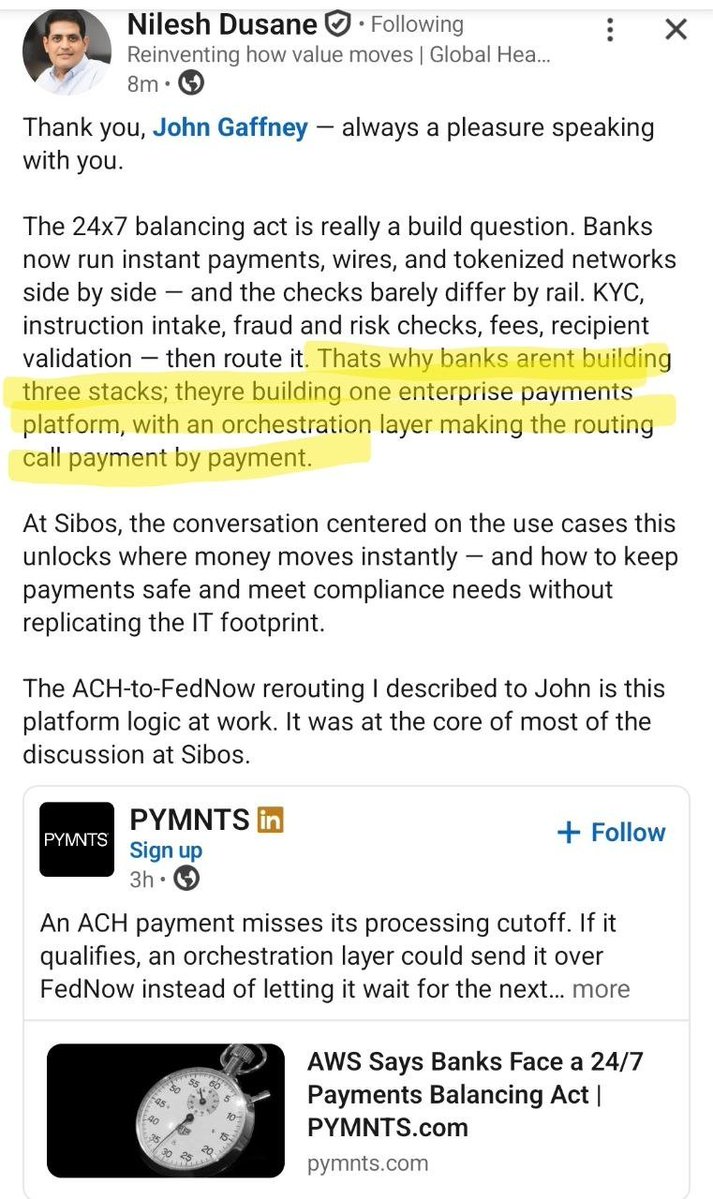 FRULK27's tweet photo. $QNT AWS ππ @awscloud
"They are building one enterprise platform with an orchestration layer making the routing call payment by payment"
#Trillions #NetworkOfNetworks #KnowWhatYouHold #NFA https://t.co/49NrkYe1VL