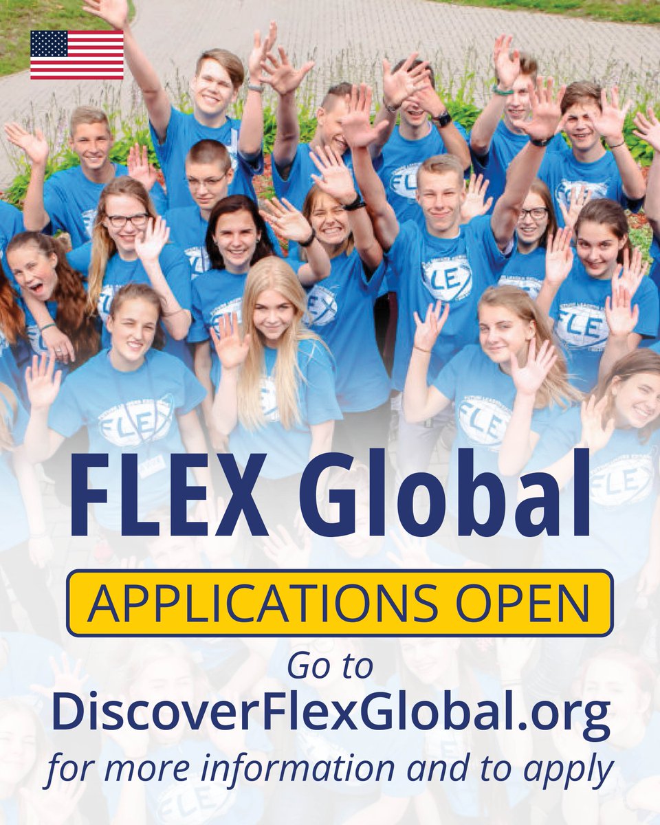 ECAatState's tweet photo. International high school students! Ready to spend a school year in the U.S.? 🇺🇸✈️

The FLEX Global exchange program application is officially OPEN for 2027–2028!

Live with a host family, attend a U.S. high school, and build real-world skills.

Check eligibility & apply now.

https://t.co/U4M8bvjfje