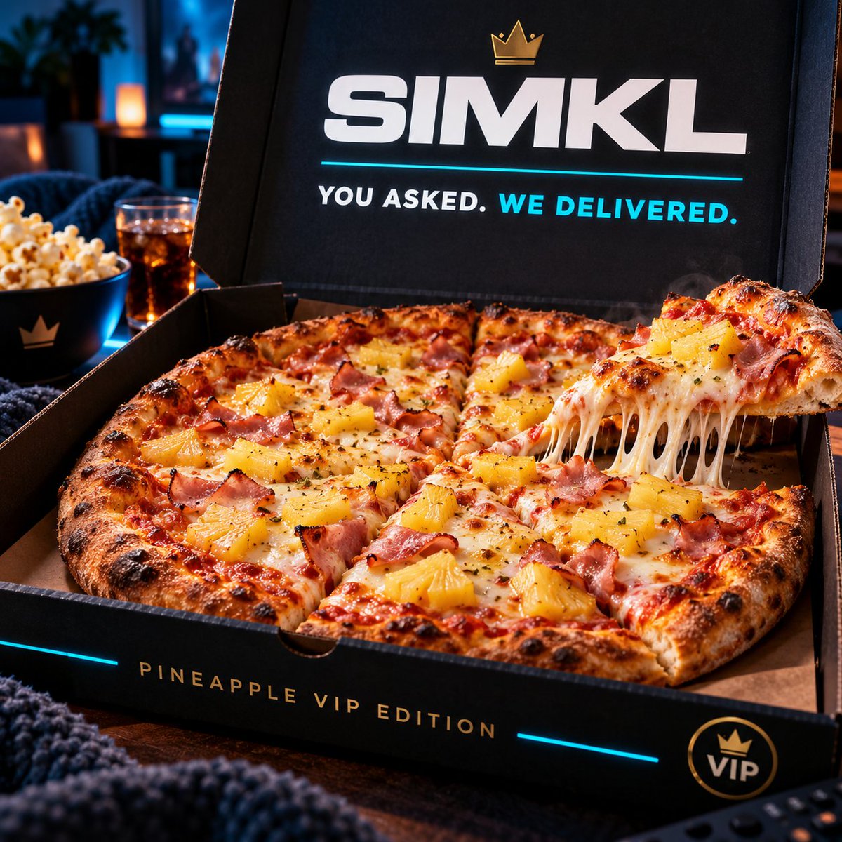 Simkl's tweet photo. Someone requested pineapple pizza with their Simkl VIP subscription in the suggestions. We delivered it here 🍍🍕

Keep your feedback coming! We appreciate every idea and will keep working to make Simkl better.

Share yours: https://t.co/6F6eRC6fXP https://t.co/lH67xwhT0i