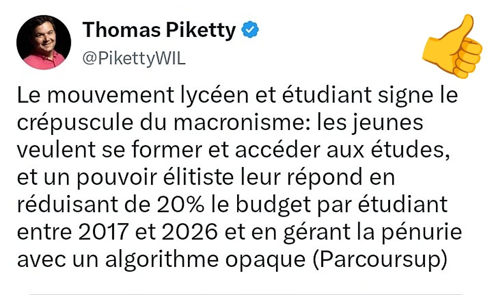 gh_thry_58y's tweet photo. @PikettyWIL 🟣 Quand un économiste du niveau de @PikettyWIL te claque ces chiffres en pleine face, tu te demandes pourquoi la #Macronie et les médias complices (@BFMTV, @LCI et même @franceinfo) te disent H24 qu'on met un max de pognon dans l'éducation 😱

#FoutageDeGueule
#FranceDeMacron 🤬 https://t.co/HCLrgSYie3
