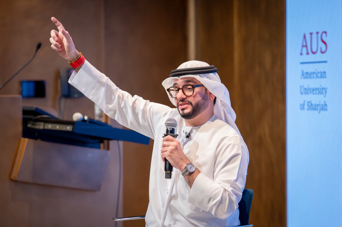 MIMAldhaheri's tweet photo. A thoughtful exchange at the @AUSharjah on how the UAE thinks big and, more importantly, thinks long.

We discussed a foreign policy grounded in clear principles, strategic foresight, and the confidence to adapt to a changing world without losing sight of national priorities.

The depth and candour of the students’ questions were encouraging. Preparing a generation that can read change early and navigate complexity with clarity is an investment in the UAE’s future.