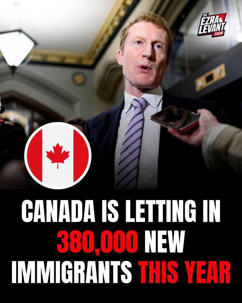ezralevant's tweet photo. Ottawa isn't slowing down.

Carney's immigration plan for 2026 calls for 380,000 new permanent residents.

By June 30, 182,100 had already arrived.

That leaves about 198,000 more before January 1.

That's on top of the temporary workers and international students already here. https://t.co/YM29qK0ZJx