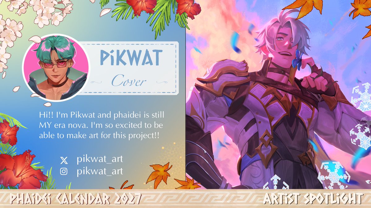 PhaideiCal2027's tweet photo. Dear friends of PhaiDei, as even the most romantic story through 2027 needs a start!

So, we are happy to introduce you to our most amazing Cover-Artist: 

@pikwat_art 

A welcome at the very beginning!

#PhaiDei #Phainon #Mydei #PMC27 https://t.co/MCV9LYGJ8U